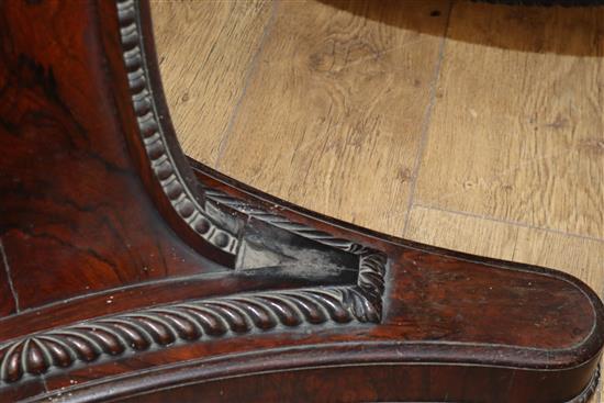 An early Victorian rosewood octagonal centre table W.106cm